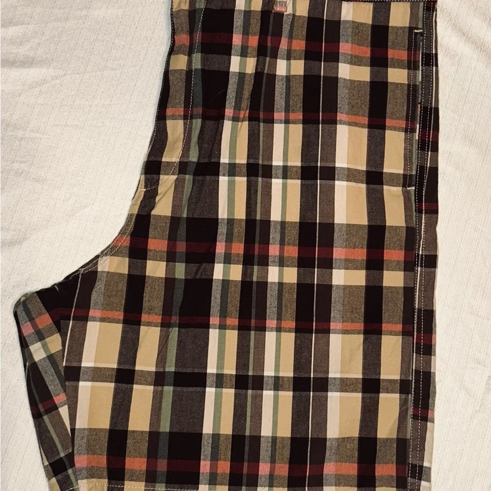 Chaps Brown and Tan Flat Front Shorts